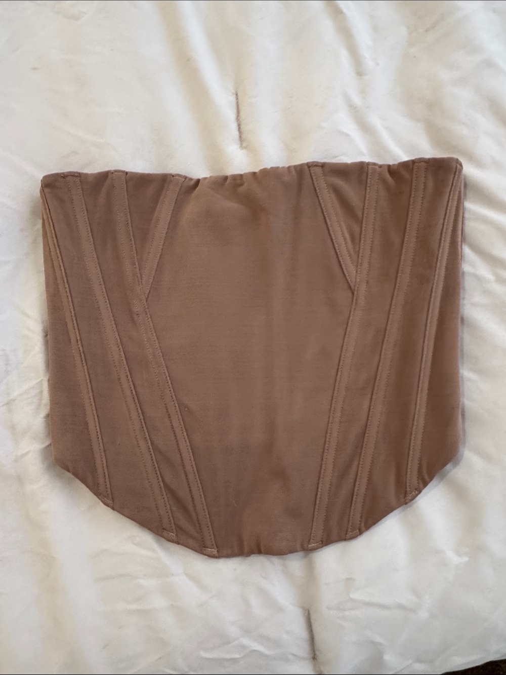 White fox Strapless Brown Corset Top